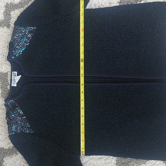 Vintage 80’s Adele Joyce Sequin Boucle Cardigan Size Med - Picture 5 of 6